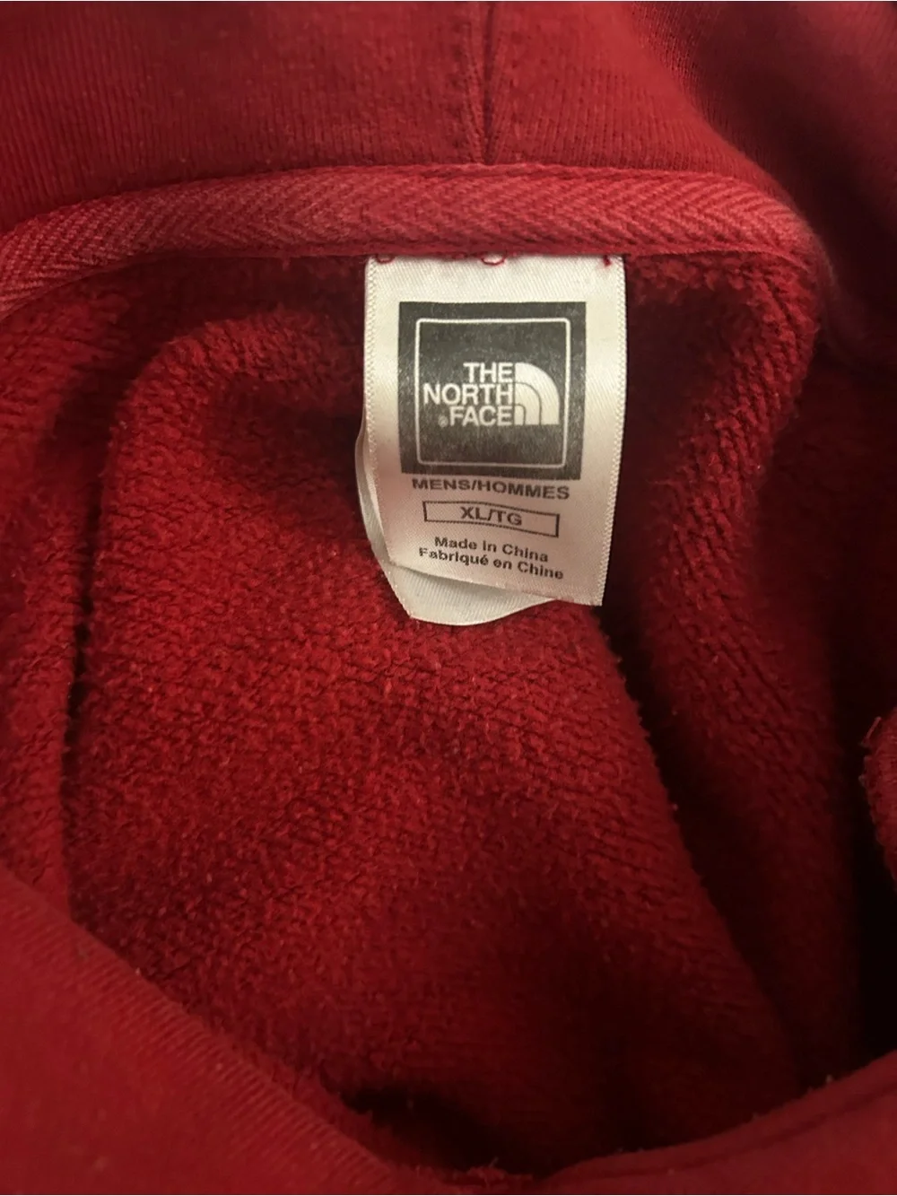 The North Face Men's Red Hooded Burgundy Sweatshirt